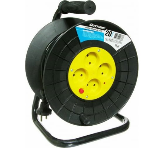 Удлинитель на катушке УСК 2*1.0 мм/20м, Спутник (1)