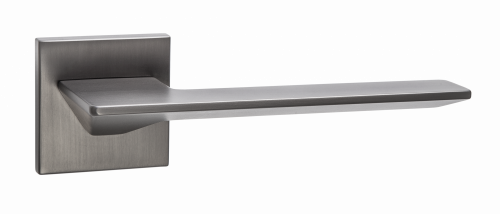 Ручка дверная Puerto SLIM 03 "Латте", квадр накл, мат черный никель (20)