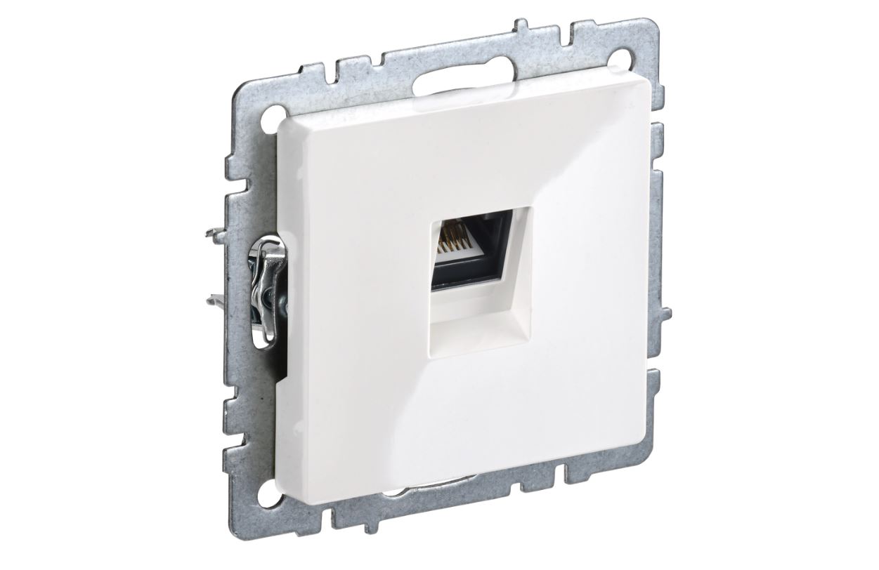 Розетка компьютерная RJ45 кат.5E РК10-БрБ белый BRITE 