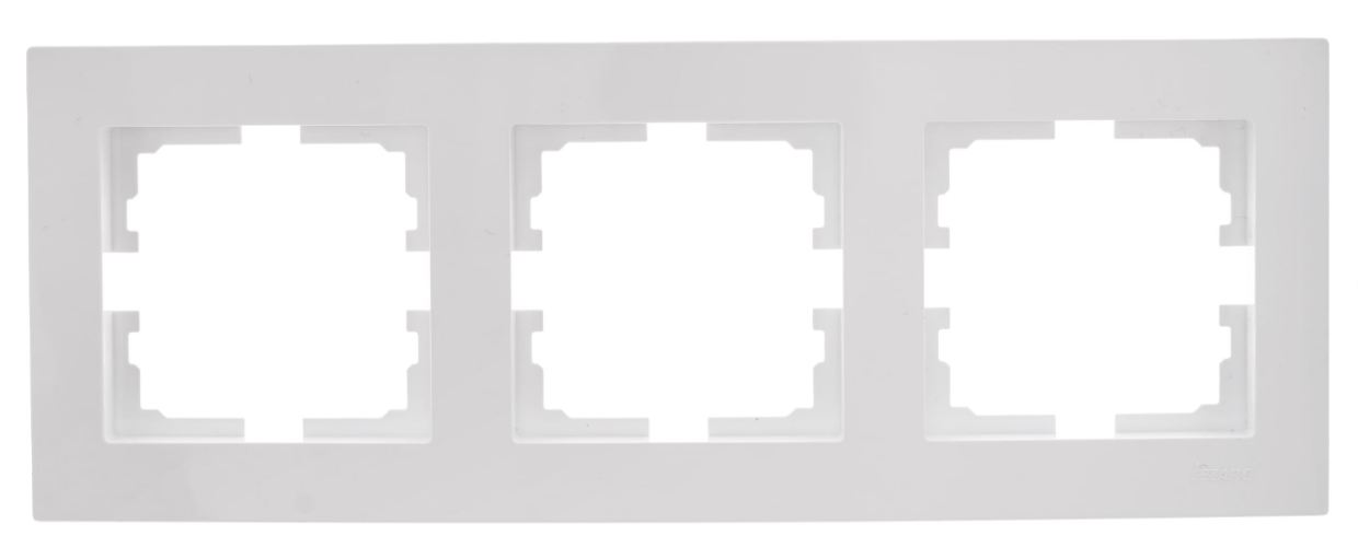 Белая рамка 3-ая горизонтальная б/вст 742-0200-148 VESNA (10)