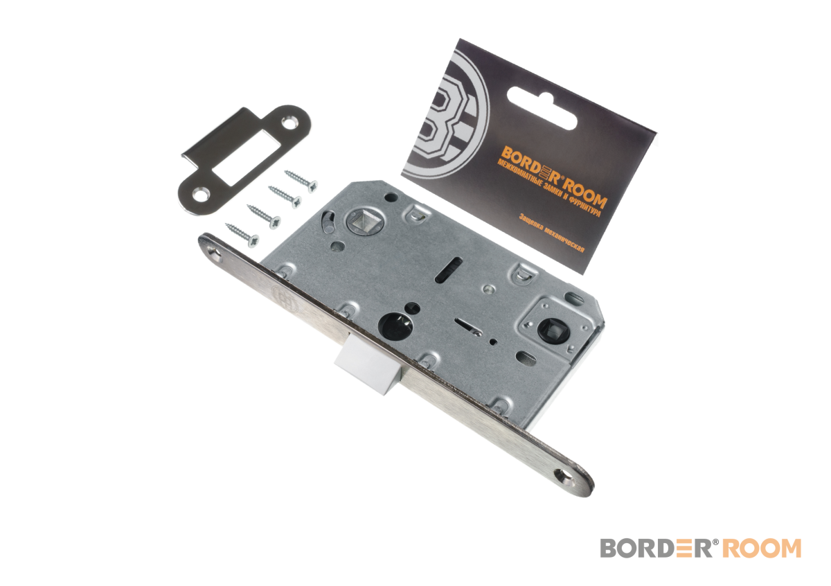 Защелка дверная сантех Бордер пластик яз., SN мат. никель (30)