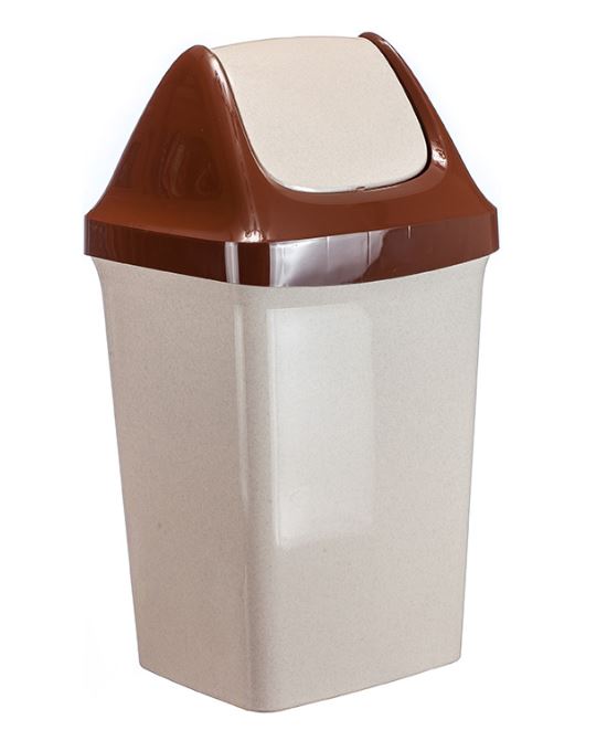 Контейнер д/мусора 9,0л "Свинг" Беж. мрамор  М2461