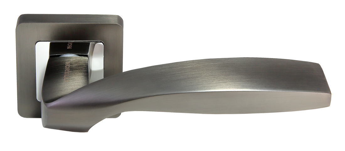 Ручка дверная DIY MH-45 GR/CP-S55 "Shell", квадр накл, графит/хром (20)