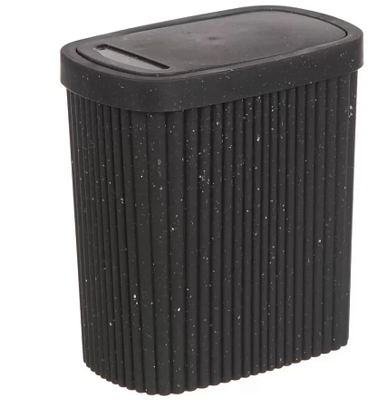 Контейнер д/мусора 5,9л подвиж/кр Velvet черный гранит (4)  Быт