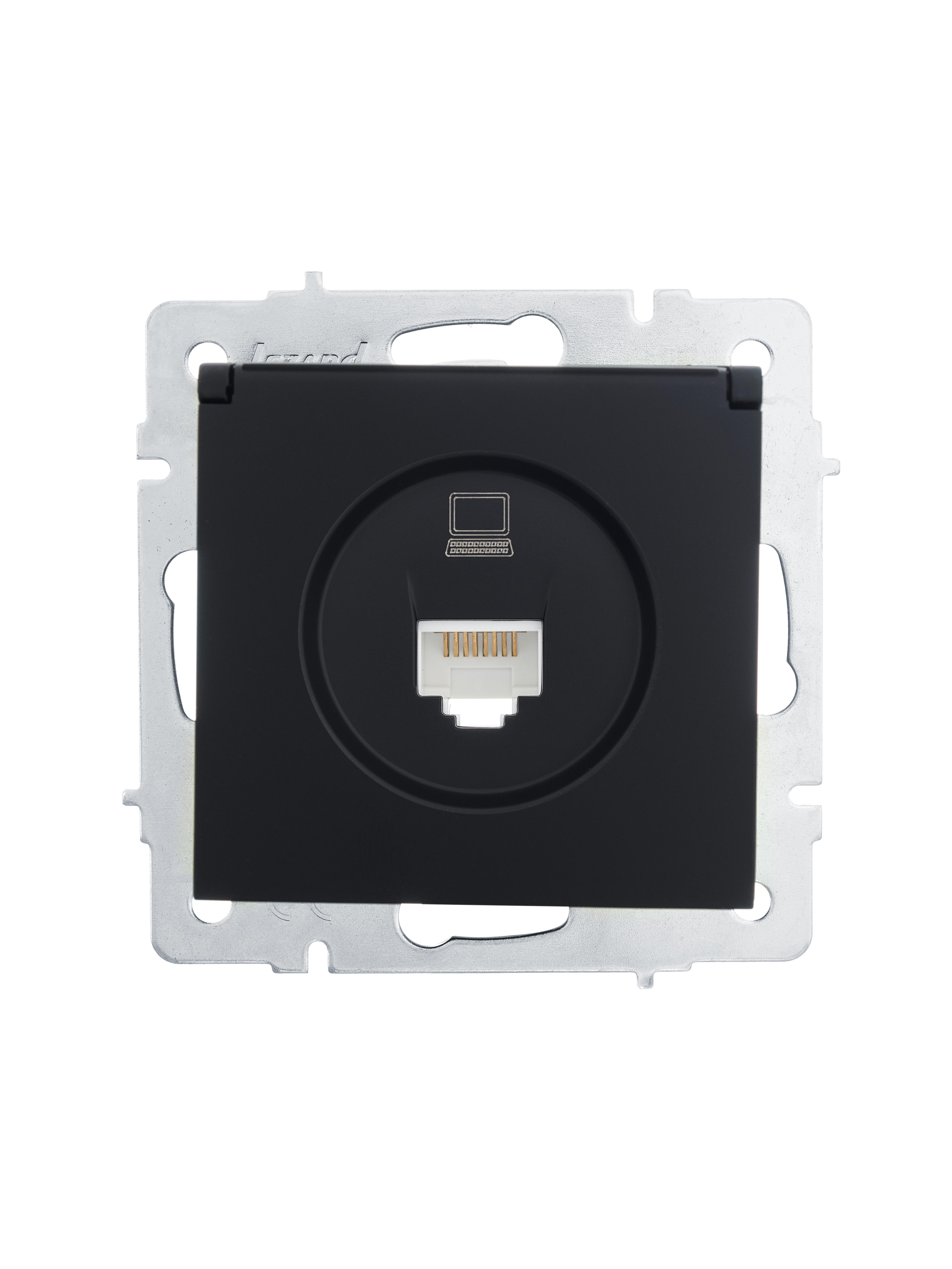 Чёрный бархат розетка компьютерная VESNA (10)