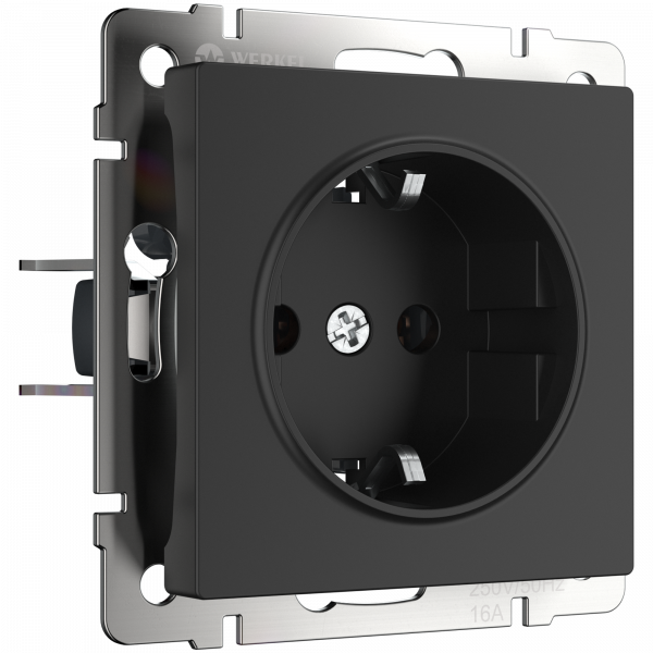 Розетка Черный матовый Скрытой установки 1 местная С заземлением  W1171008 Werkel (10)