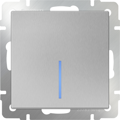Выключатель Серебряный Скрытой установки 1 клав. С подсветкой Werkel W1110106 (10)