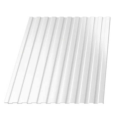 Эконом. Профилированный лист С-8х1200 (ПЭ-01-9003-0.4) 2м белый (1шт=2,4м2)