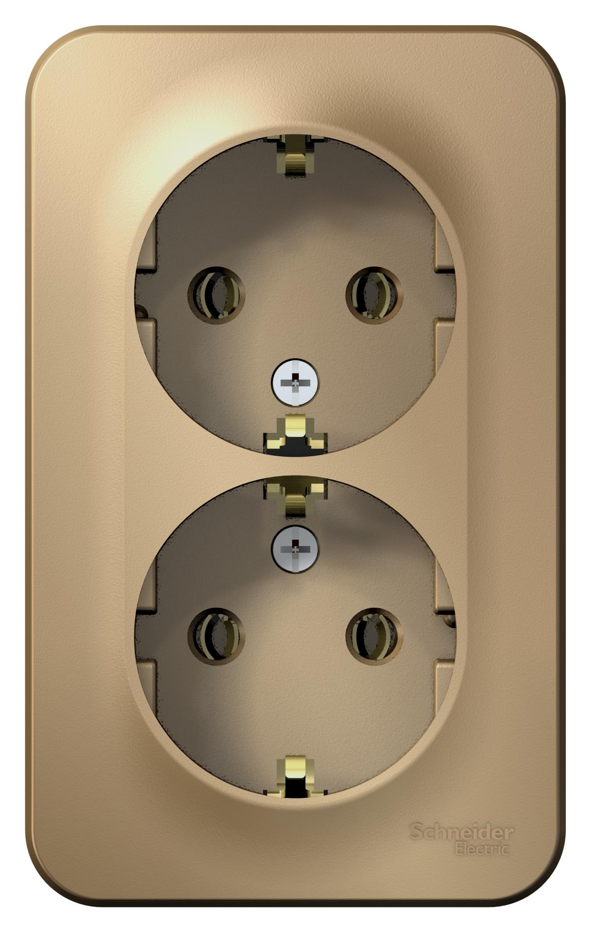 Титан розетка 2-х местная открытой установки с заземлением  BLANCA Schneider (8)