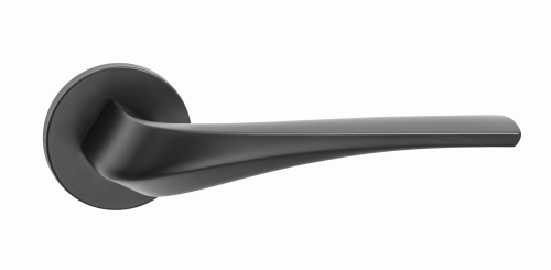 Ручка дверная Puerto SLIM 06 "Соффиони", кругл накл, черный (20)