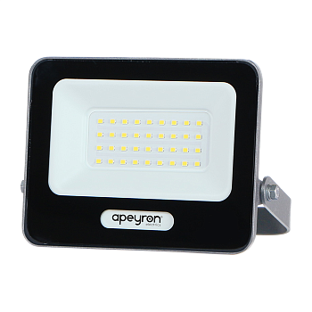 Прожектор светодиодный 30Вт, 230В/50Гц, 3600лм, 6500К, IP65, 147х30х114, алюминий, серый Apeyron(20)