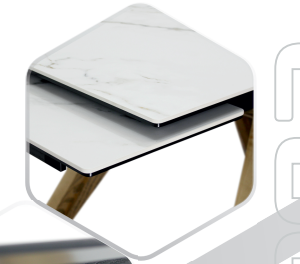 Стол Невада 1,4 1400*900+300+300 (керамика) (Покрытие Snow white)