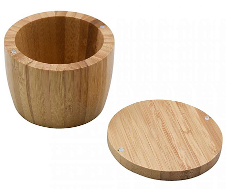 Банка д/специй бамбук Д 9*7,4см №6 крышка на магните