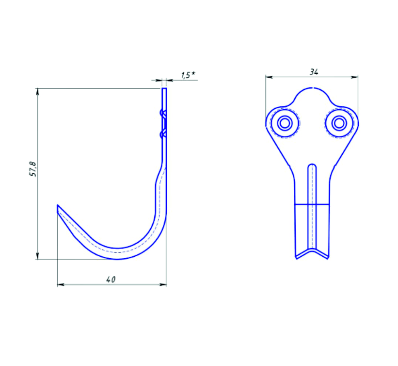 Крючок-вешалка № 2 медь (300)