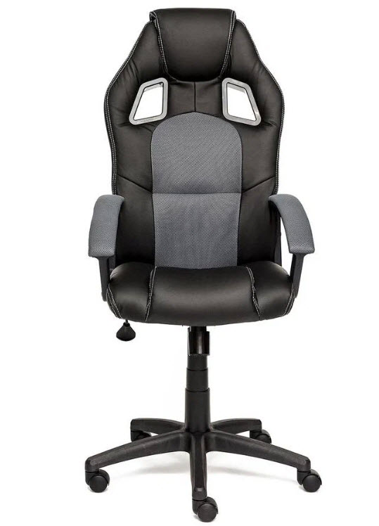 Кресло DRIVER [флок/ткань, черный/серый]