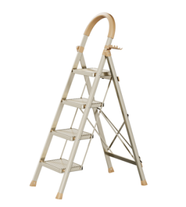 Стремянка "Горизонт" стальная бежевая, 4 ступени, ширина ступени 20 см (5)