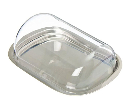 Масленка металлическая с акриловой крышкой, 16x5,5x12см