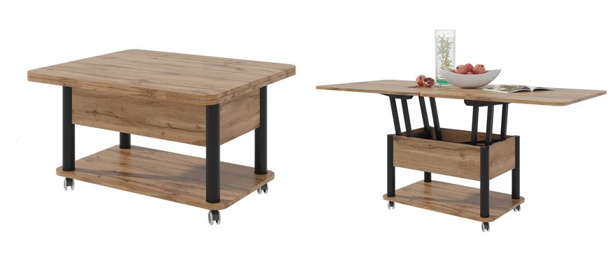 Стол-трансформер "Дебют 3" СТТ 103 дуб вотан/ножки чёрные