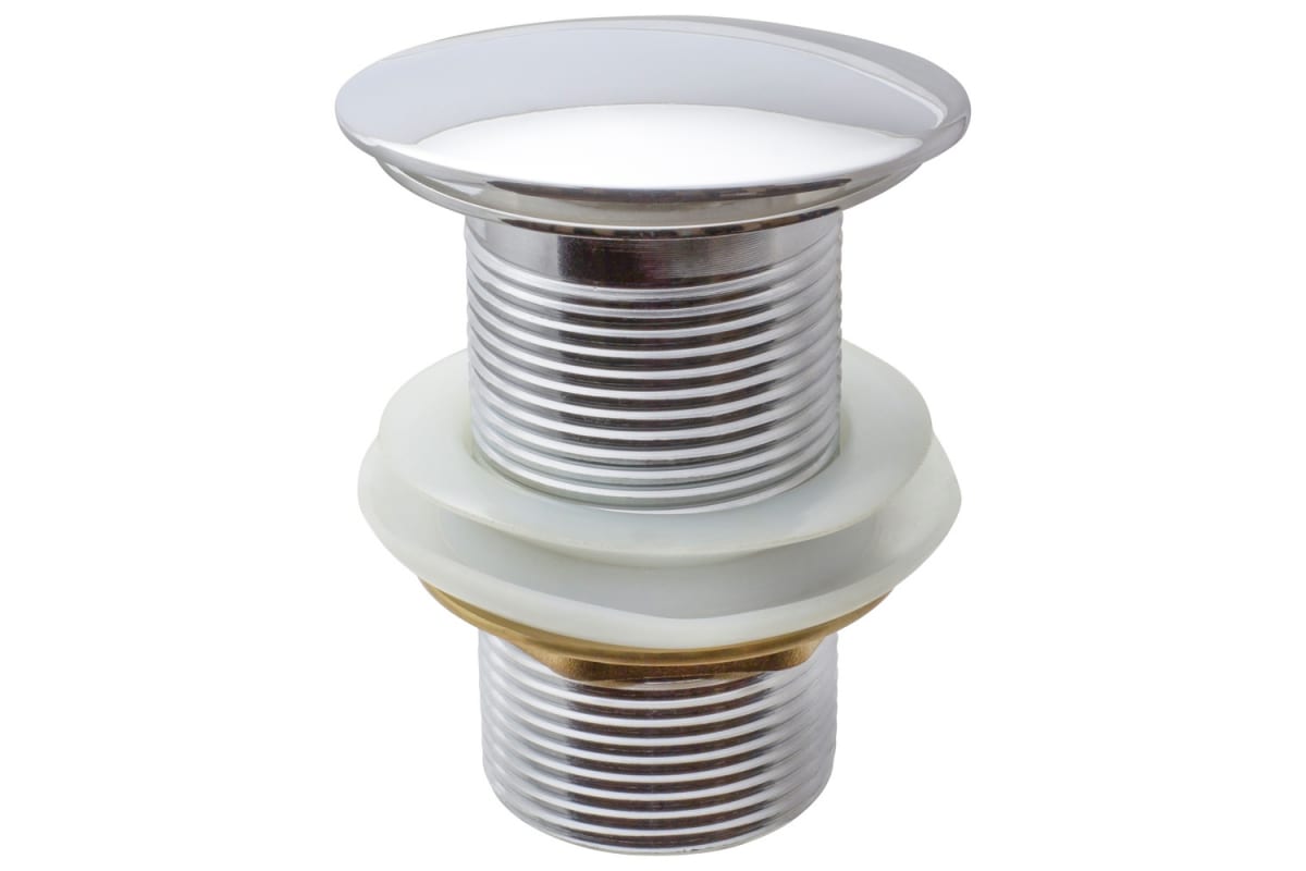 Выпуск - донный клапан для умывальника 1.1/4", клик-клак без перелива (круглый), MP (1)(__)