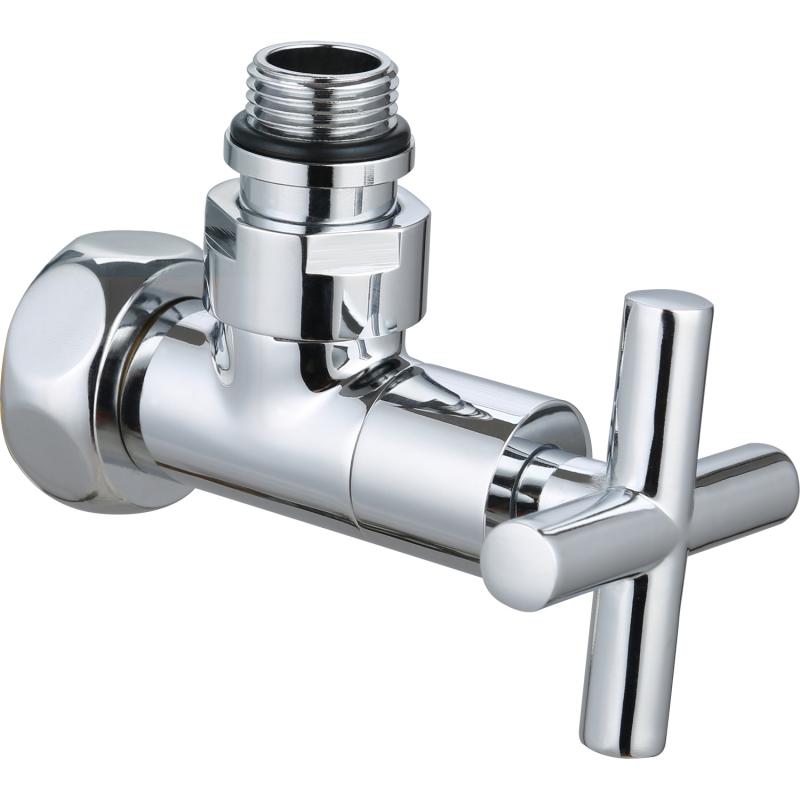 Кран для полотенцесушителя угловой вентиль, хром, 3/4"1" Н*В