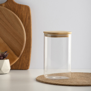 Банка для хранения VETTA ЭКО, 1300мл, стекло, бамбук