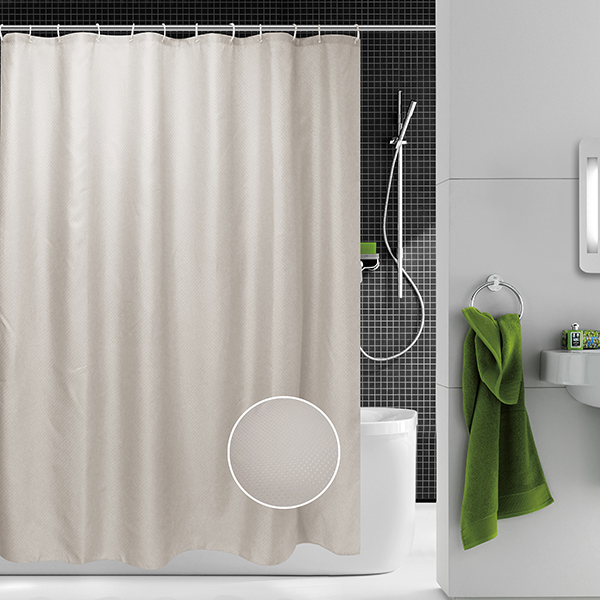 Штора д/ванн 180 х 200 Жаккард звезды айвори