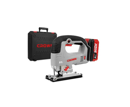 Аккумуляторный лобзик BL CROWN CT25003HX-4 BMC 20В, 125мм, 2*4.0Ач, регулировка оборотов, кейс