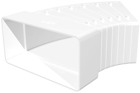 Колено разноугловое горизонтальное пластик, 60х120 (30)