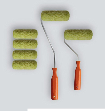 Набор "Бравый Прораб", 2 ручки + 6 роликов полиакрил, 100 мм, "В.Е. mini" (45шт/уп)