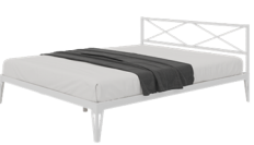 Кровать металлическая КМД 37 "ТЕЯ" 1600х2000, белый (разбор. с берез. ламелиями)