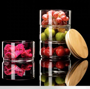 Набор банок стекл с бамб крышк