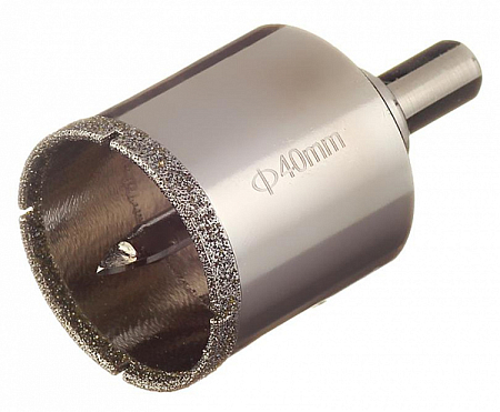 Коронка алмазная по керамике и кафелю с центрирующим сверлом 40мм 400040 (1)