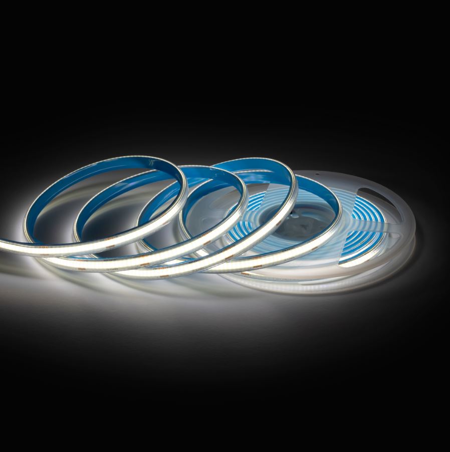 Светодиодная лента 24В, 15Вт/м, COB, 560д/м, IP65 в пвх, 1200лм/м, ширина подложки 8мм, 5м, C