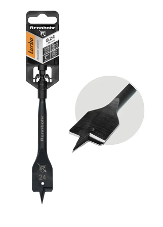 Сверло по дереву перовое 24x152мм Rennbohr Turbo