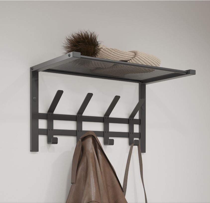 Вешалка с полкой "Торонто 11" (Графит)