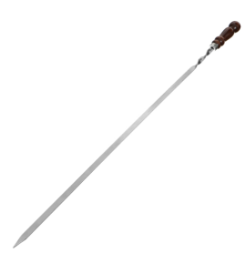 Шампур с деревянной лакированной ручкой, 78х1.2х0.25 см