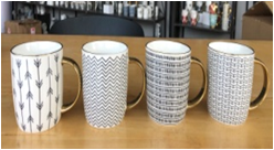 Кружка с золотой ручкой 350 мл в асс-те