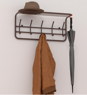 Вешалка с полкой 60, коричневый