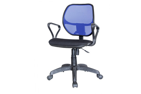 Компьютерное кресло Марс спинка сетка синяя/ сиденье В-14 черный