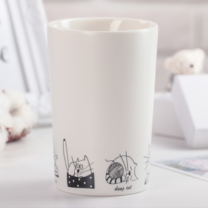 Кружка Доляна «День кота», 380 мл, 11,5×8×12,2 см