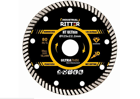 Диск алмазный Ritter HT ULThin 125х22,23 мм (1,0х1,4х10 мм) (для камня и керамогранита) (100/10/1)