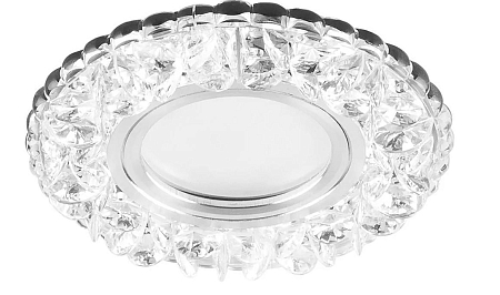 Светильник потолоч встраив со светод подсв 15LED*2835 SMD 4000K, MR16 20W G5.3, белый хром CD3905(_1