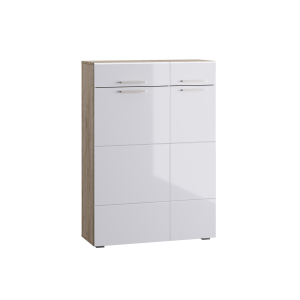 Комод Лайн 13.121 (Дуб серый CRAFT K 002 PW, белый глянец ПВХ)