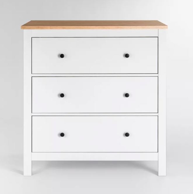 Комод САГА  3 ящика серый/ясень										