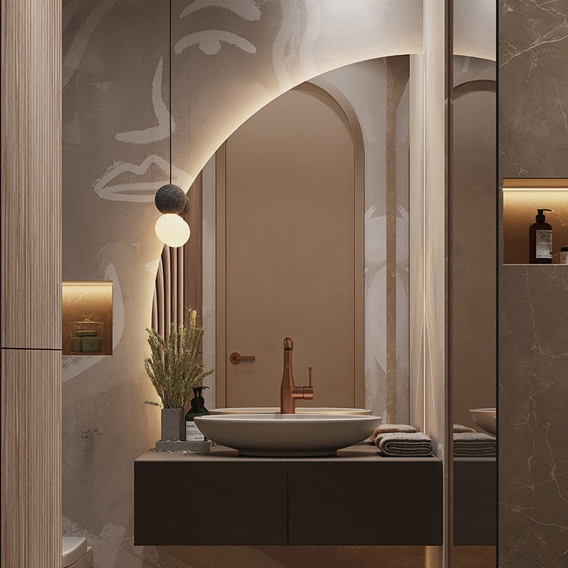 Зеркало "Mario" 686х1097 (левое, бесконтактный сенсор)