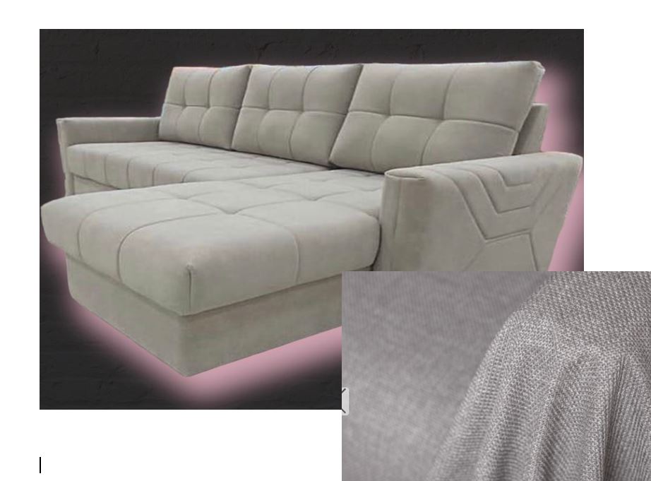 Диван Дали угловой (рисунок 1) (Ткань: о.Forte Stone)