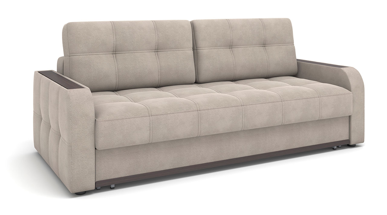 Диван прямой  Монако еврокнижка с подушками (2шт) Ткань: Bison chocolate