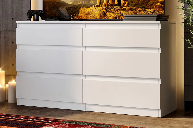 Комод КАСТОР 6 ящиков RU белый