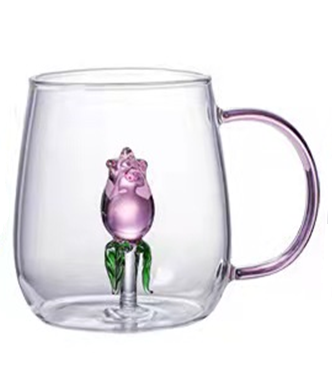 Стакан с ручкой 350 мл Роза 