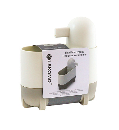 Диспенсер для моющего средства c подставкой для губки16,5х7х18см "Clean"